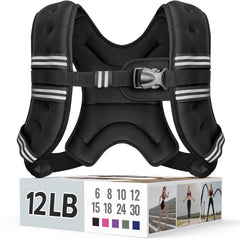 Zeerun chaleco frontal 12 lb mostrando ajuste y ruedas de peso