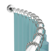 Zenna Home curved rod front view showing chrome finish and extra space