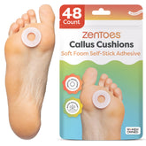 ZenToes almohadilla frontal en paquete mostrando cantidad y diseño, comodidad inmediata