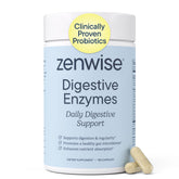 Zenwise Health envase frontal mostrando 180 cápsulas para alivio digestivo