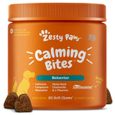 Zesty Paws front packaging showing 90-count turkey calming chews and benefits