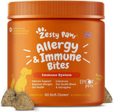Zesty Paws front packaging showing 90-count bottle and lamb flavor benefits