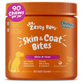 Zesty Paws front packaging showing jar and label with benefits