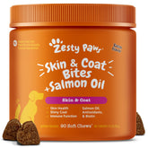 Zesty Paws front packaging showing 90 count jar and product benefits