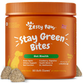 Zesty Paws front packaging showing product benefits and 90-count jar
