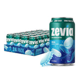 Zevia cola lata frontal mostrando diseño y efecto refrescante