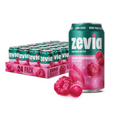 Zevia lata frontal mostrando etiqueta Cran‑Raspberry y sabor balanceado