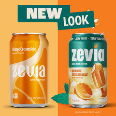 Zevia lata en mano para comparar tamaño y llevar a cualquier lugar