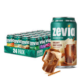 Zevia pack frontal mostrando las 24 latas y variedad de sabores, ideal para eventos