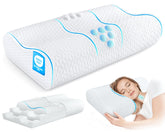 zibroges vista frontal de la almohada mostrando contorno y soporte ergonómico