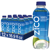 ZICO front pack shot showing 12 bottles with clean hydration appeal