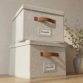 ZICOTO front view showing tidy storage and decorative linen finish