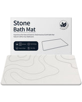 ZIKIBL front view of white stone bath mat showing sleek design and fast drying