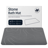 ZIKIBL stone bath mat front view showing sleek grey finish and fast-dry benefit