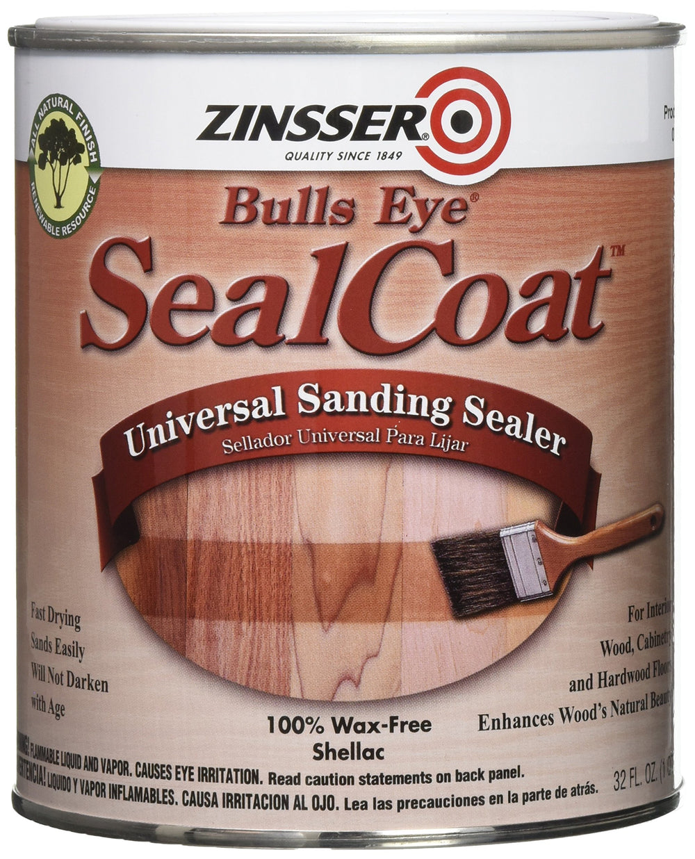 Zinsser envase frontal mostrando sellador universal y beneficios