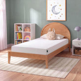 Zinus front view of twin mattress showing neat cover and compact profile for easy setup