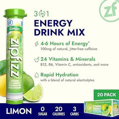 Zipfizz bebida vertida en botella portátil para hidratación rápida