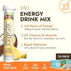 Zipfizz polvo disolviéndose en agua fría, mezcla efervescente y refrescante