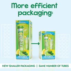 Zipfizz sobre abierto con polvo cítrico listo para mezclar