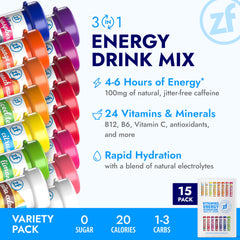 Zipfizz sobre individual abierto listo para mezclar, práctico y portátil