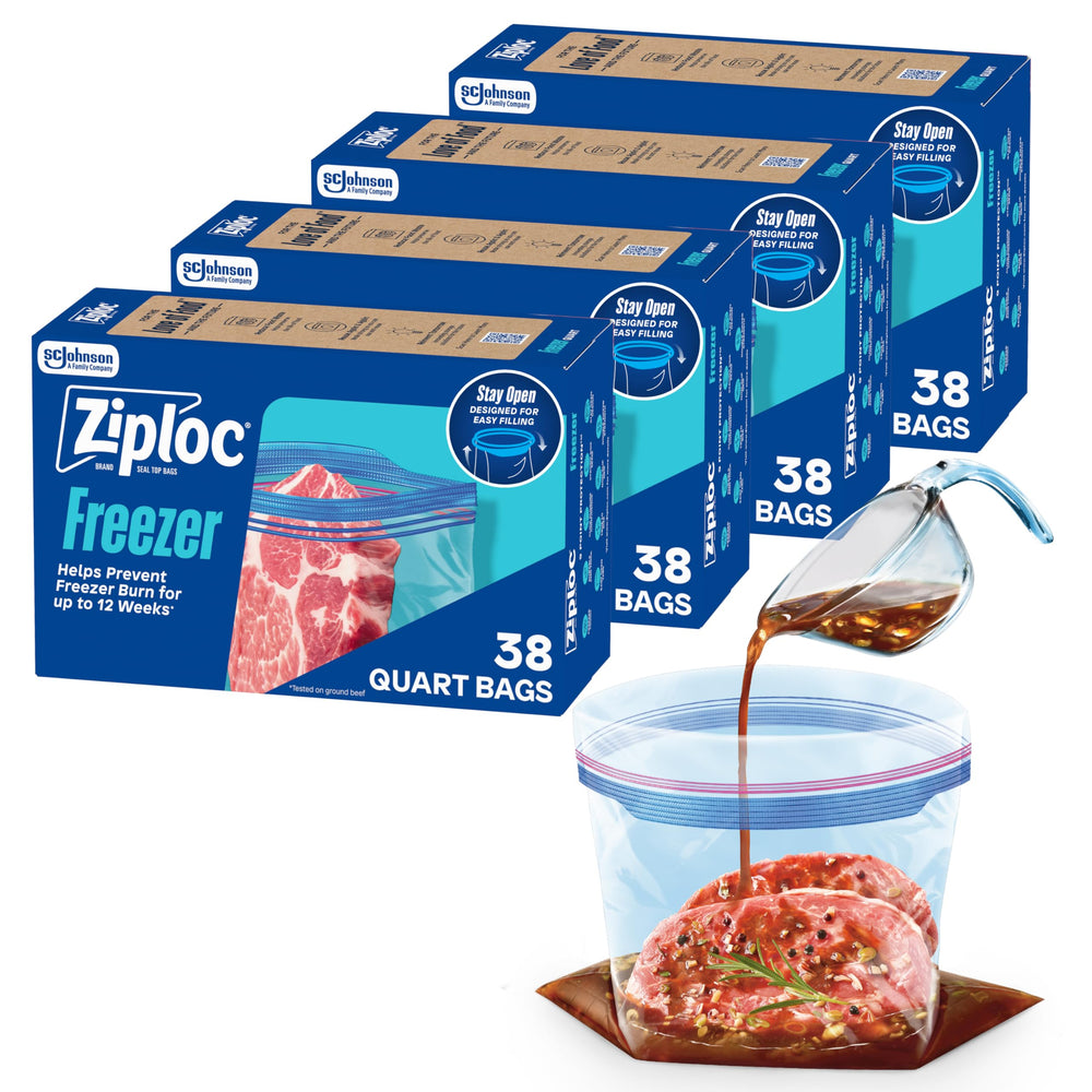 Ziploc frente del empaque mostrando cantidad y sello protector