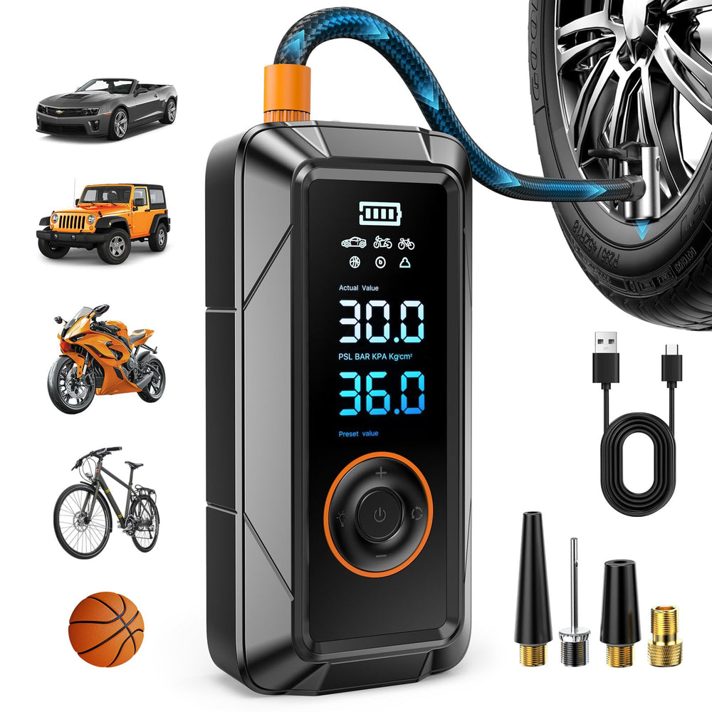 Ziweo front view compact inflator shows portable design and easy transport