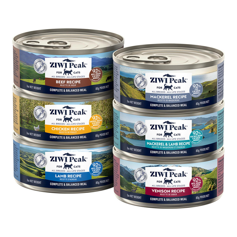 ZIWI lata frontal mostrando variedad y atractivo visual