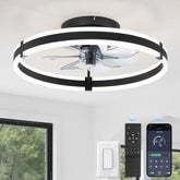 ZMISHIBO front view of black low-profile fan showing sleek design and space saving benefit