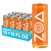 ZOA wild orange front packaging showing vibrant can and brand clarity, energizes taste