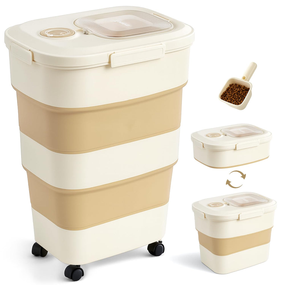 ZOMISIA front view khaki container showing compact footprint and secure lid benefit
