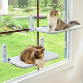 Zoratoo front view of dual hammocks showing stable seating and clear window view