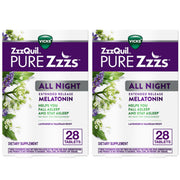 ZzzQuil envase frontal mostrando 56 comprimidos y beneficio de sueño prolongado