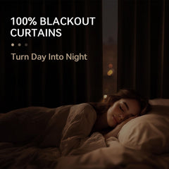 100% Blackout Shield textura tipo lino, apariencia elegante y suave
