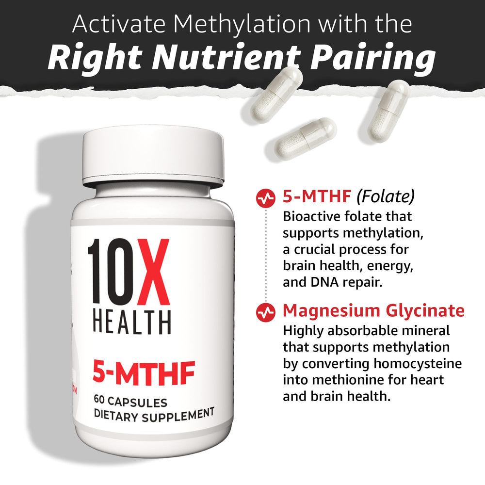 10X Health bottle angled to display label and two‑month 60 capsule supply