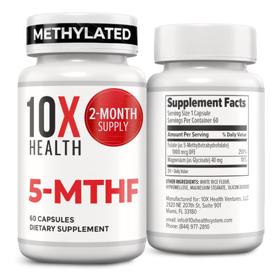 10X Health front label showing product name and benefits for easy recognition