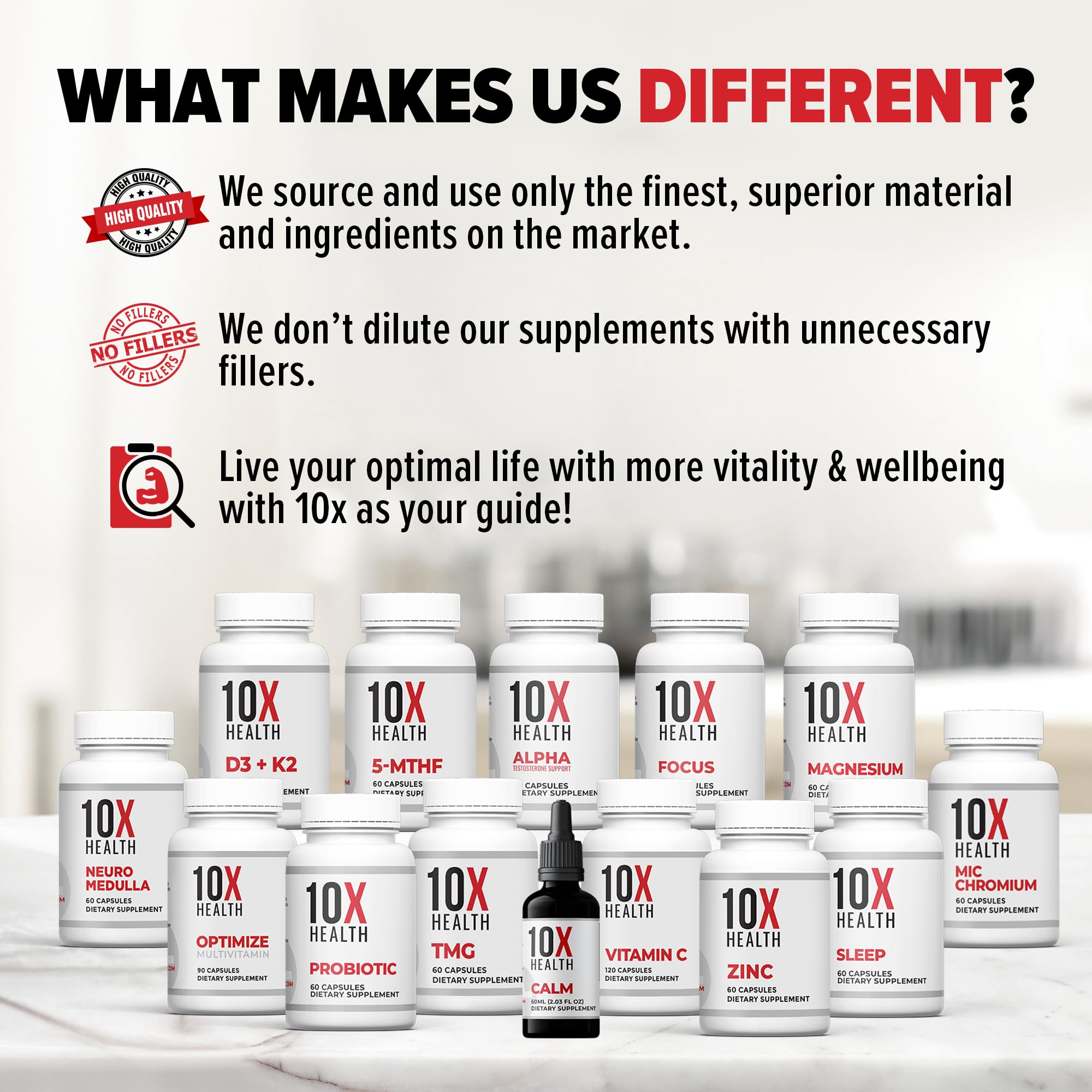10X Health certificado de calidad representando pruebas de pureza