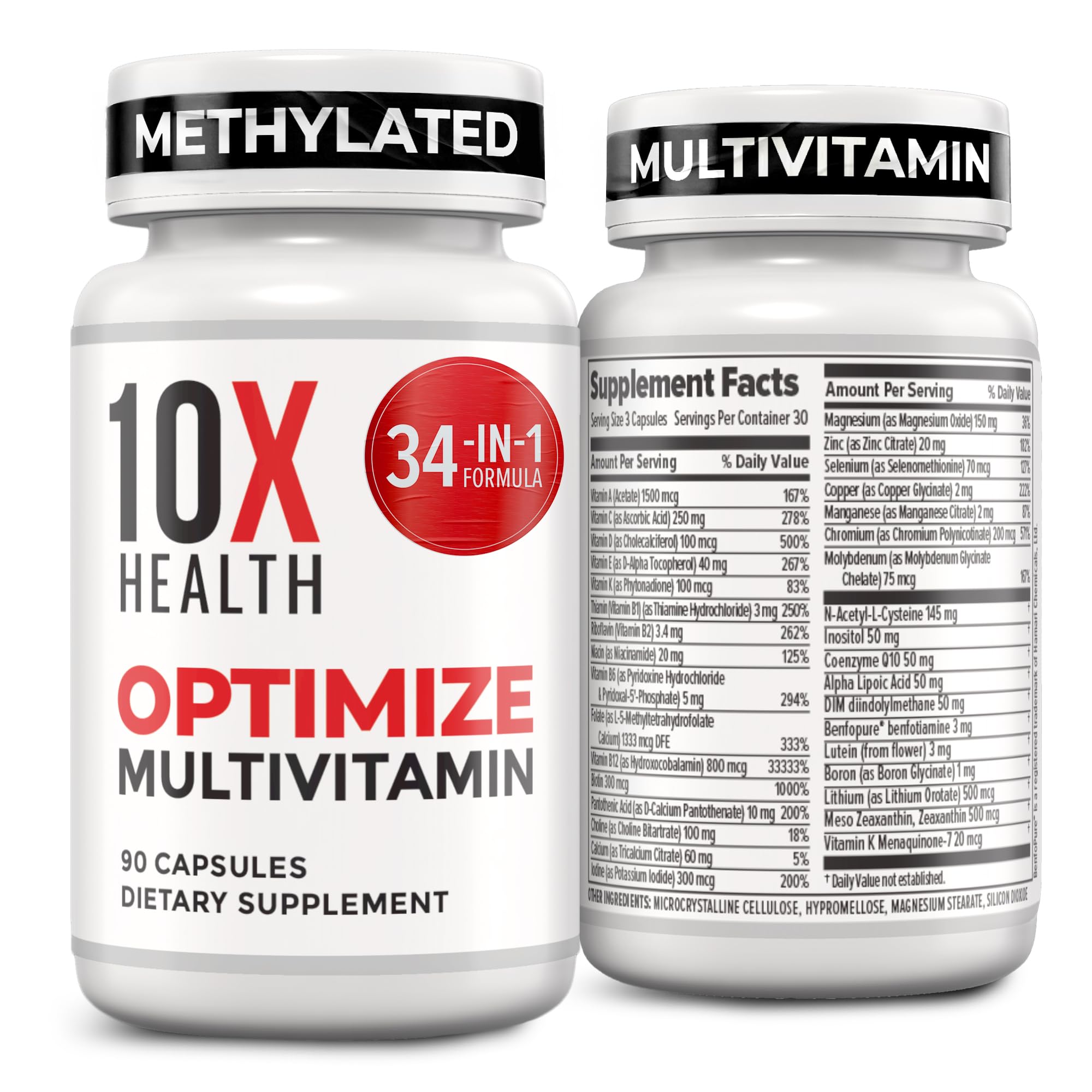 10X Health bottle front view showing product and benefits