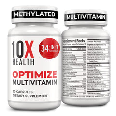 10X Health bottle front view showing product and benefits