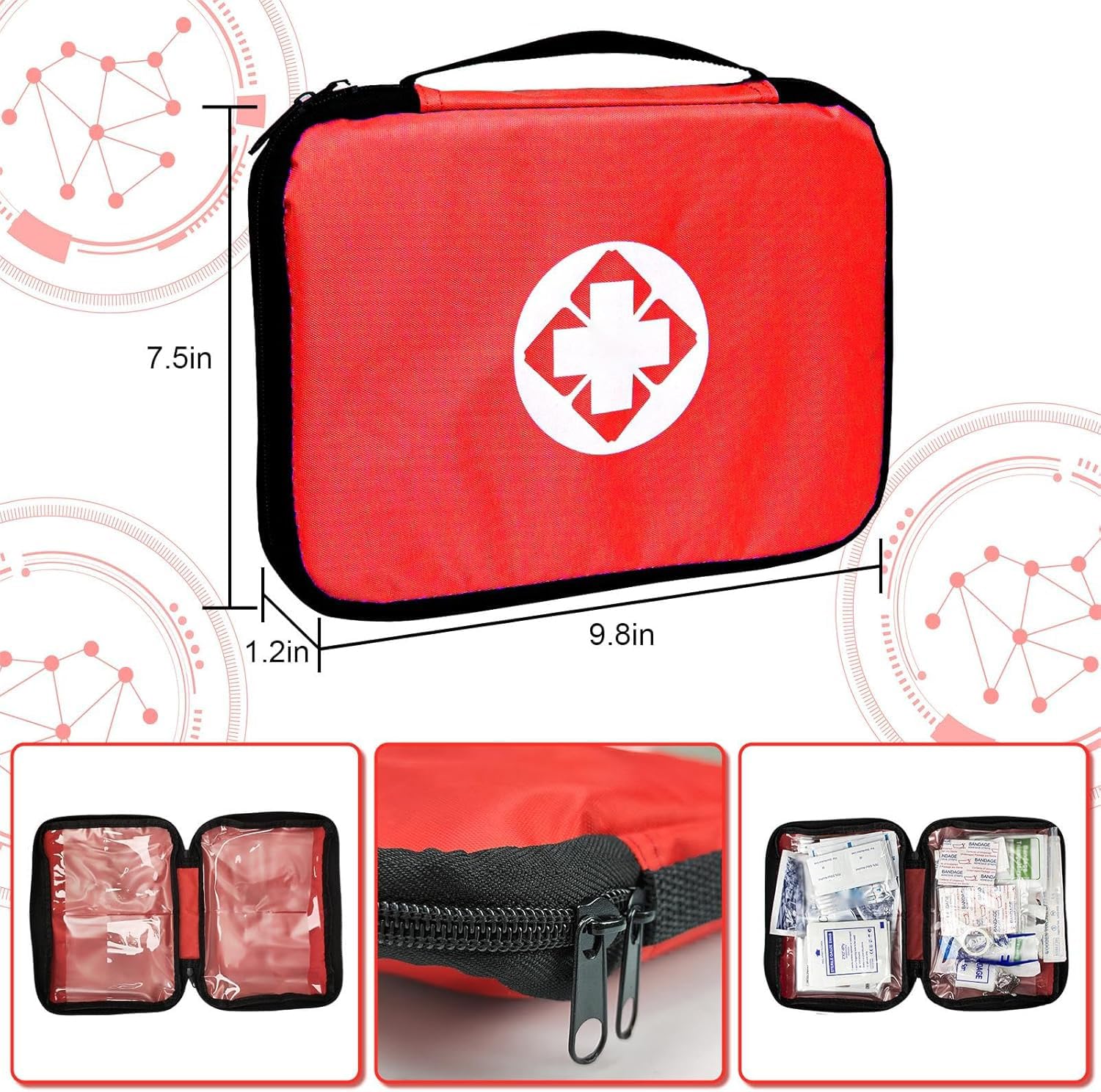 1st Aid etiqueta y contenido detallado para identificación rápida