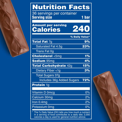 3 Musketeers caja abierta con filas de barras listas para almacenamiento y venta