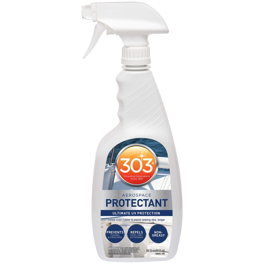 303 Marine frasco frontal mostrando envase 32 oz y beneficio protección UV