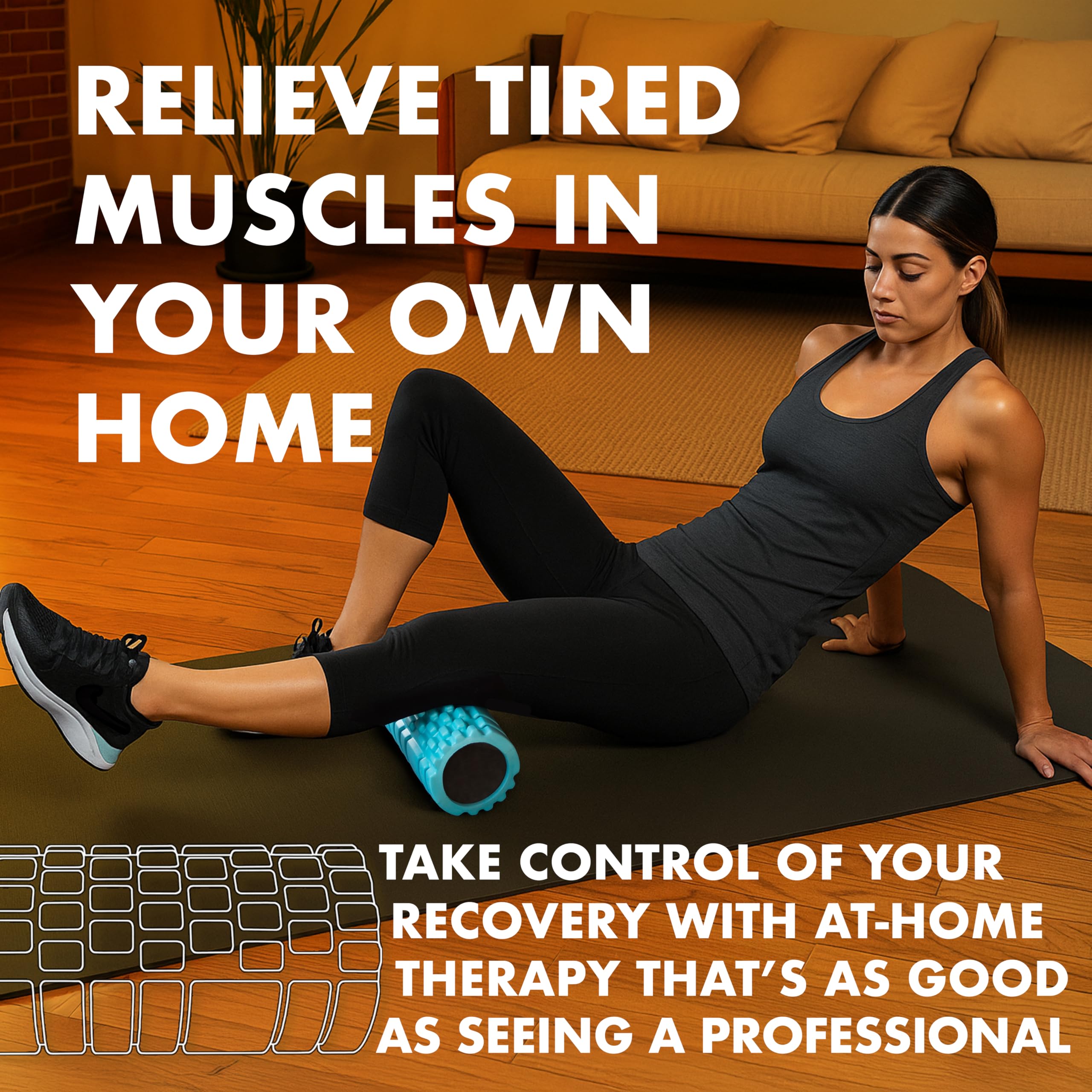 321 STRONG foam roller inside gym bag for convenient transport