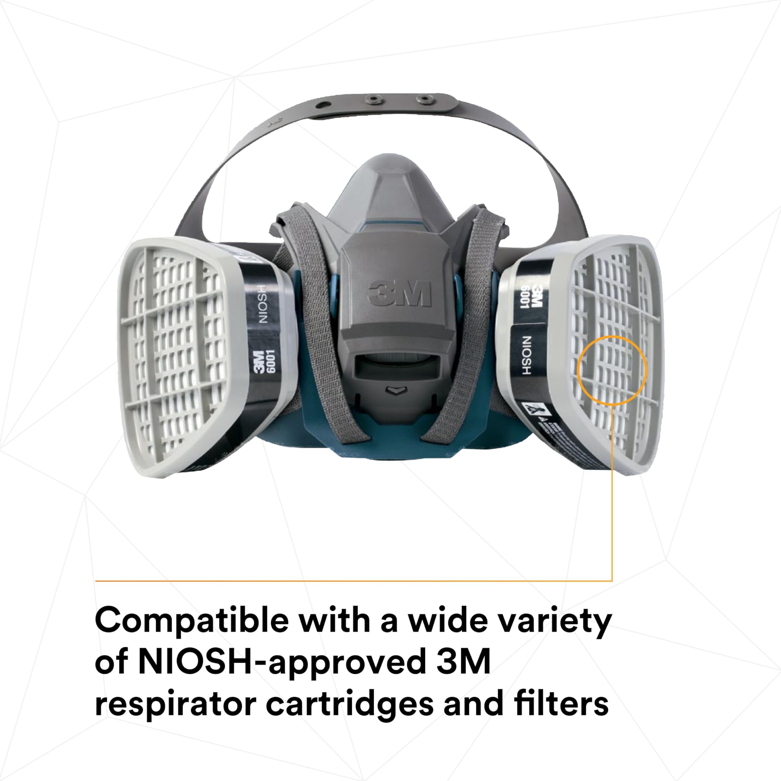 3M 6503QL con cartucho bayoneta 3M mostrando compatibilidad