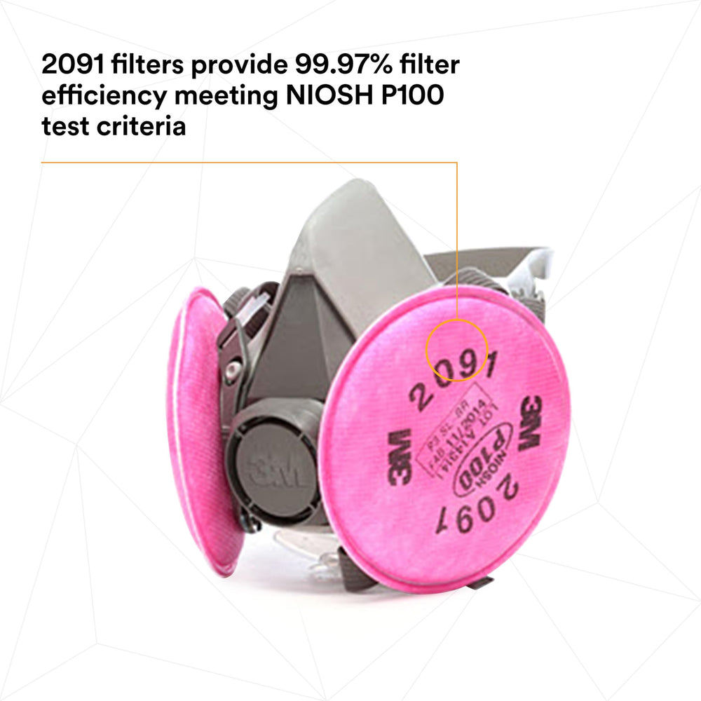 3M filtro 2091 P100 en primer plano con alta eficiencia de filtrado