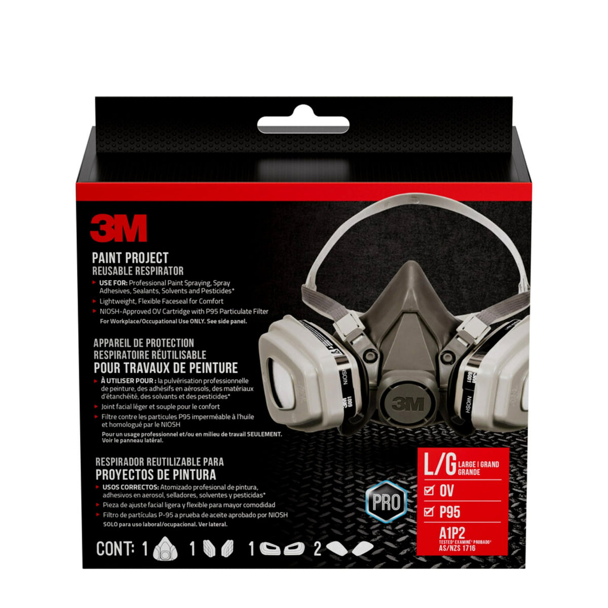 3M 6311 vista frontal mostrando ajuste cómodo y protección respiratoria