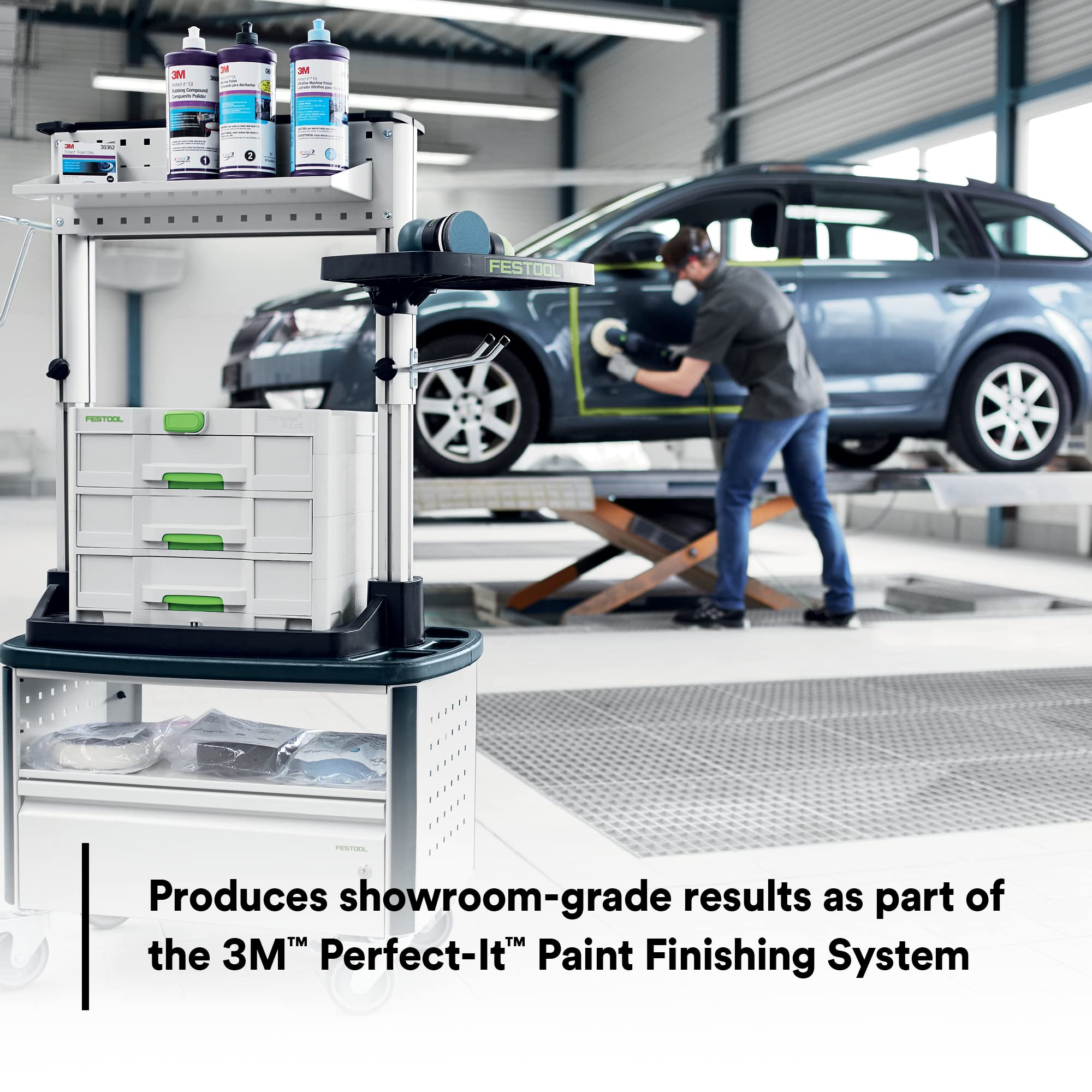3M Perfect‑It EX comparación de escala mostrando el envase de 1 quart