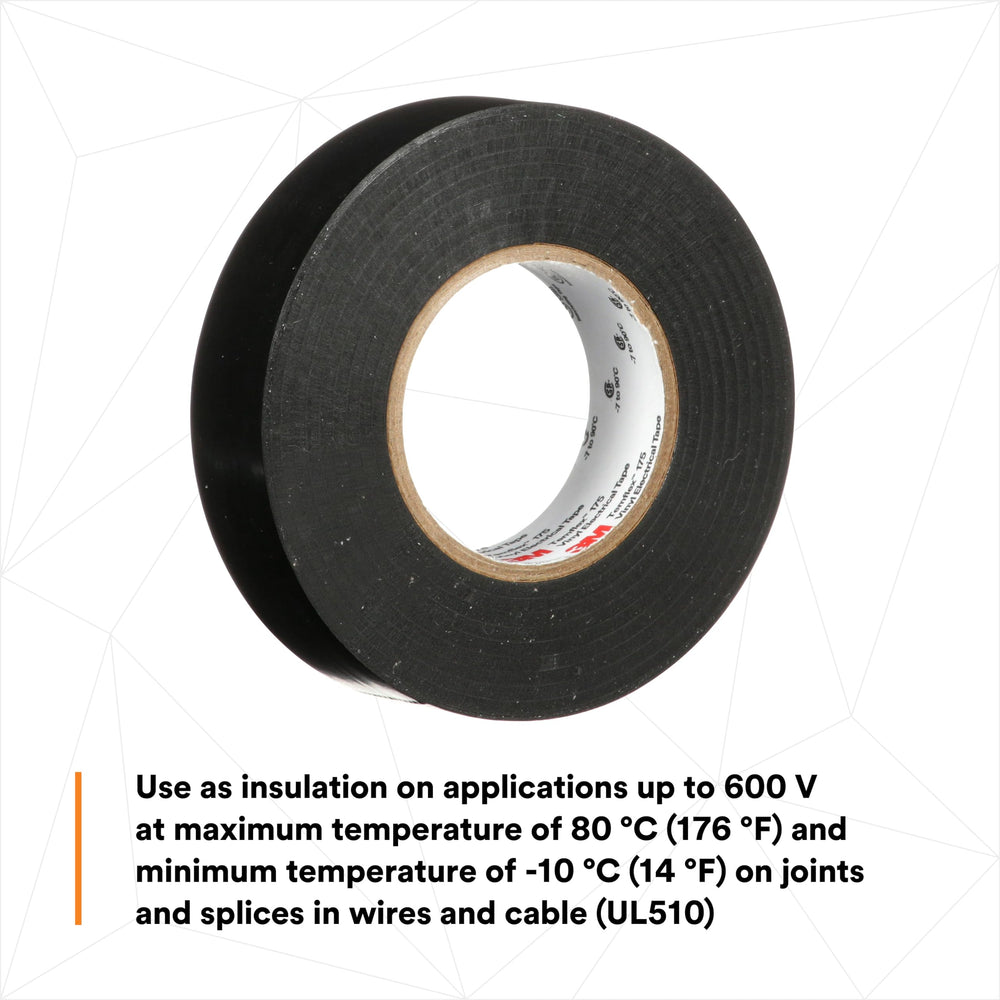 3M Temflex junto a una regla para mostrar escala y grosor del rollo