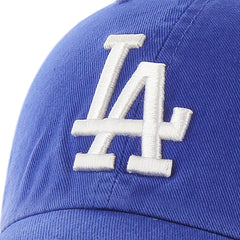 47 Brand Dodgers cap side profile showing strapback and relaxed crown for adjustable comfort