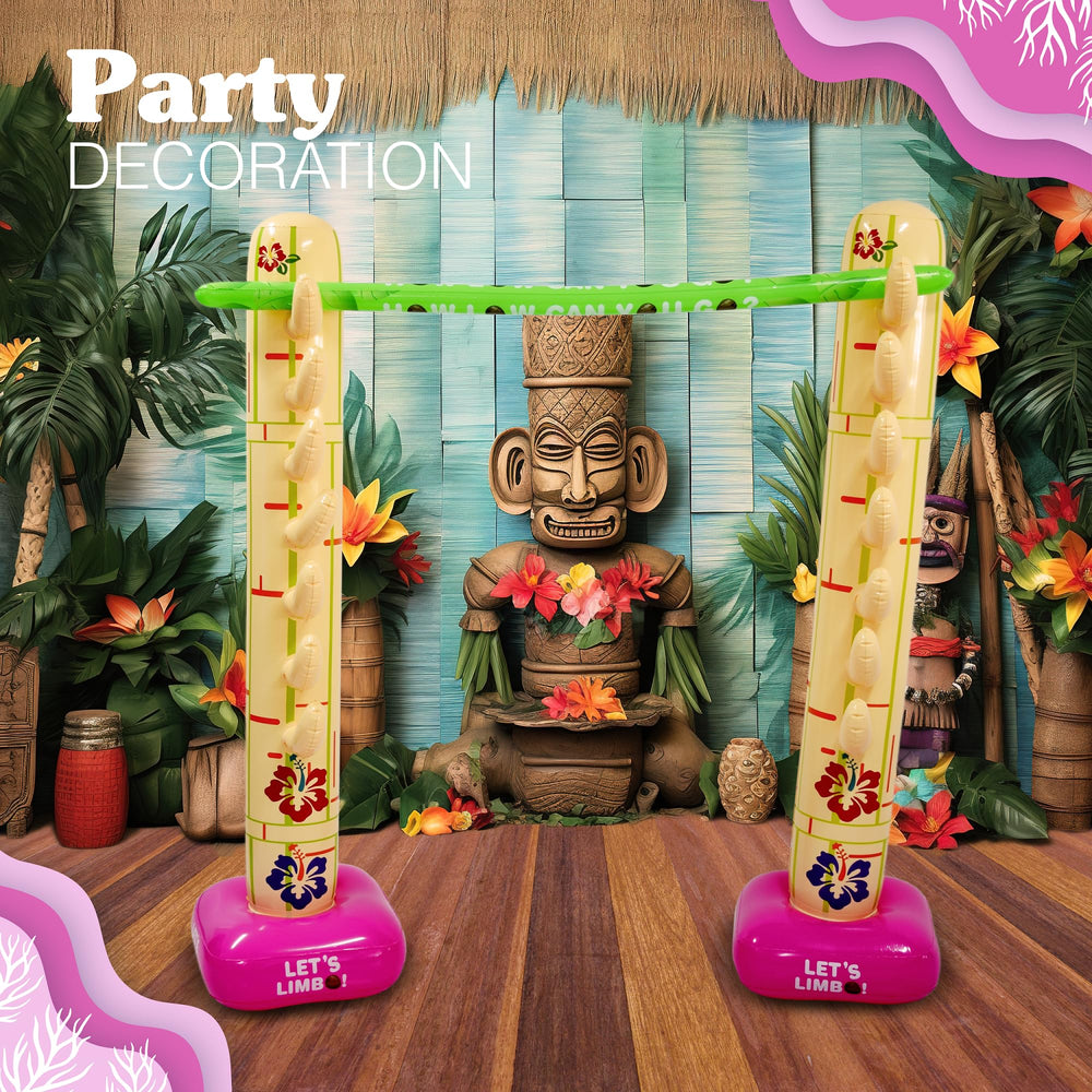 4E's Novelty juego Limbo en piscina animando fiesta veraniega