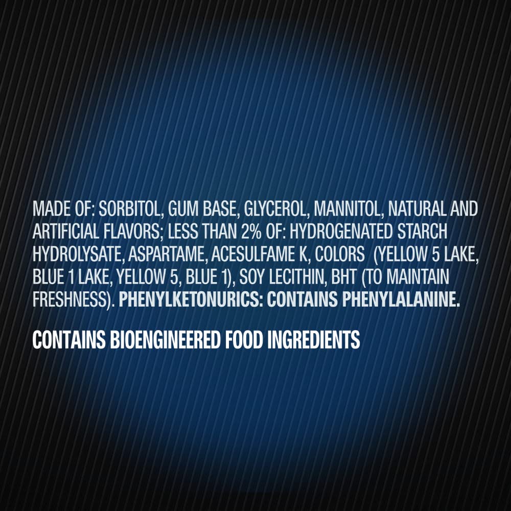 5 GUM etiqueta de ingredientes para revisar información nutricional